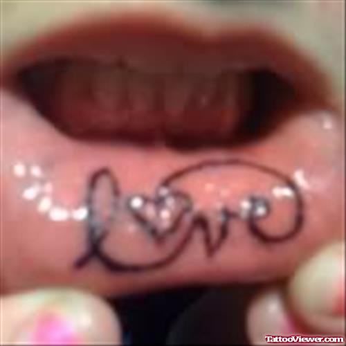 Love Tattoo Inside Lip