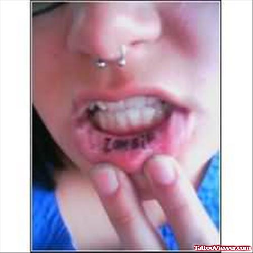 Zombie Tattoo On Lips