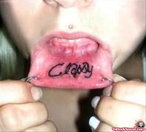 Classy Tattoo On Lips