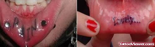 Pain And Lovely Tattoo For Lips