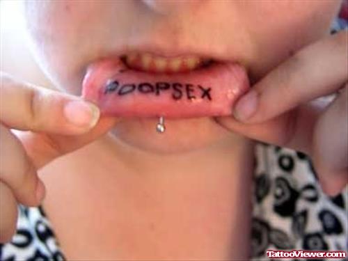 OOOPSEX Tattoo On Lip
