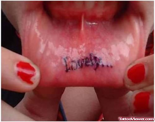 Lovely Tattoo On Lip