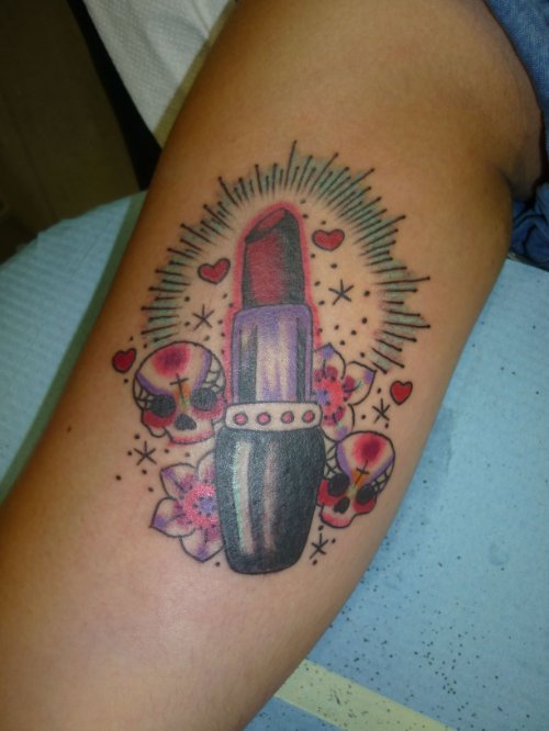 Lipstick Tattoo On Leg