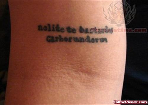 Literary Tattoo On Elbow