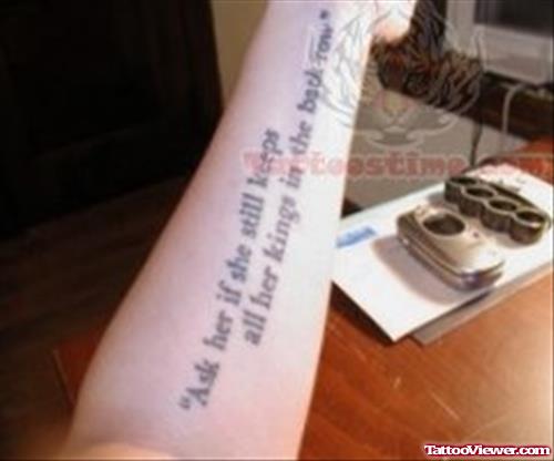 Arm Literary Tattoo