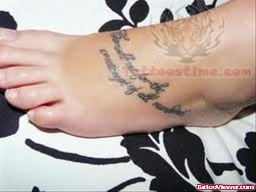 Literary Tattoo For Foot