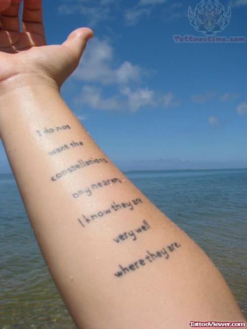 Arm Literary Tattoos