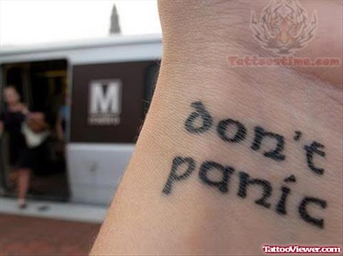 Dont Panic - Literary Tattoo