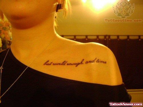 Literary Tattoo On Front