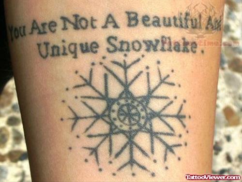 Unique Snowflake Literary Tattoo