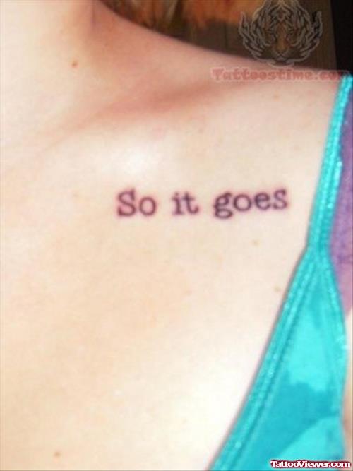 So It Goes - Literary Tattoo