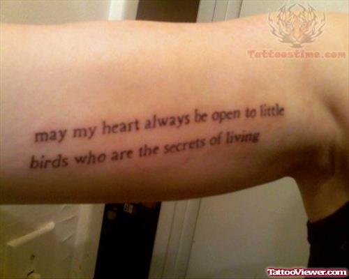 Literary Tattoo For Muscles