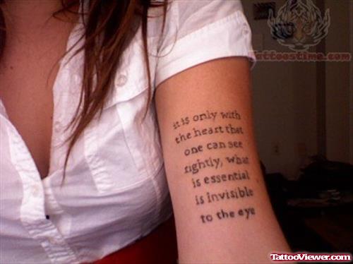 Literary Tattoo For Girls