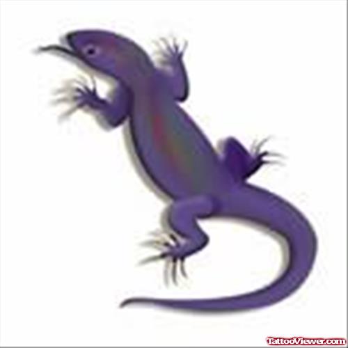 Purple Ink Lizard Tattoo Sample