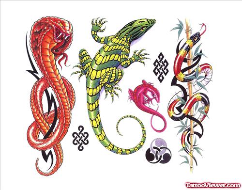 New Designs For Lizard Tattoo