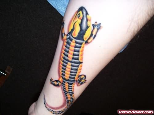 Multi Colour Lizard Tattoo