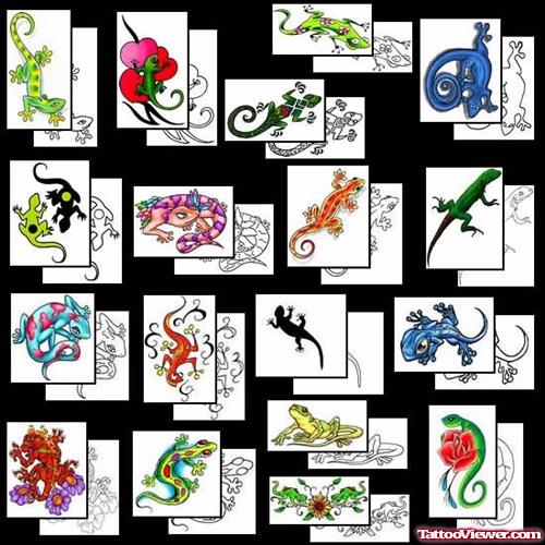 Lizard coloured Tattoos Collection