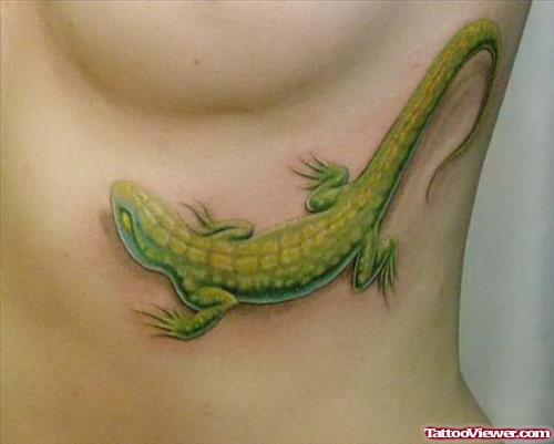 Green Lizard Amazing Tattoo