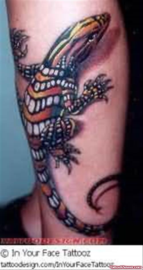 Wonderful Lizard Tattoos For Boys