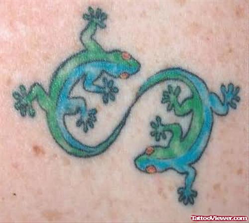 Twins Lizard Tattoo