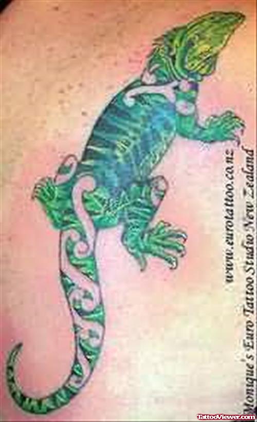 Green Lizard Tattoo Image