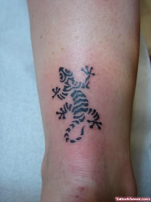 Tribal Lizard Tattoo On Body
