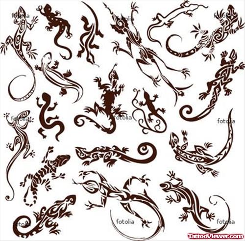 Latest Designs For Lizard Tattoo