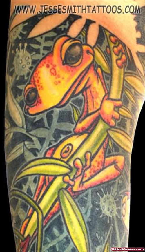 Large Coloured Lizard Tattoo