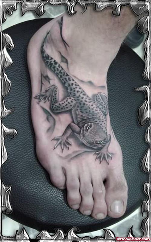 Desert Lizard Tattoo On Foot