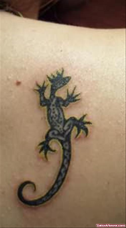 King Lizard Tattoo On Back