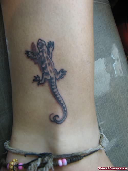 Gecko Lizard Tattoo On Ankle