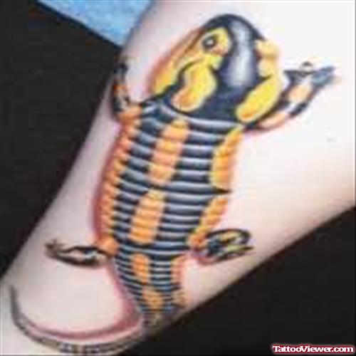 Dark Colour Lizard Tattoo