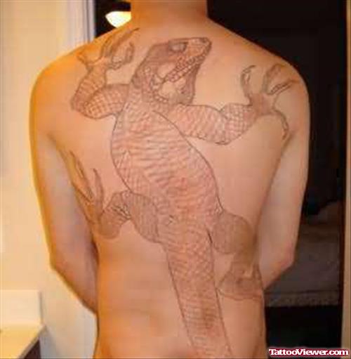 Full Back Lizard Tattoo