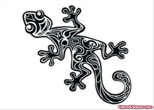 Black Celtic Lizard Tattoo