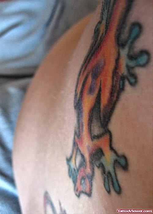 Lizard Tattoos On Back Body