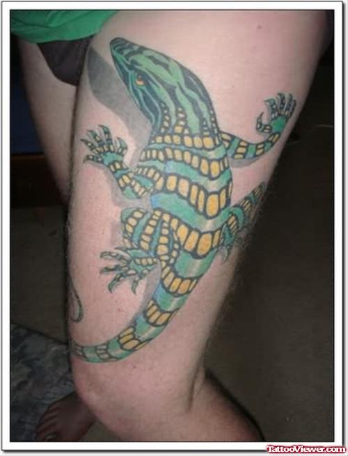 Lizard Tattoo On Thigh