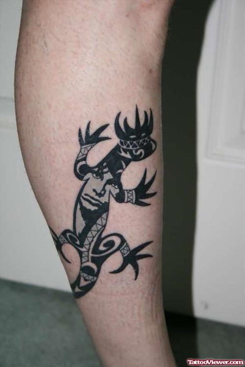 Lizard King Tattoo On Leg