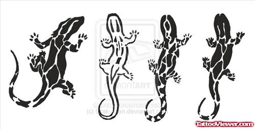 Lizard Dark Black Tattoo Sample