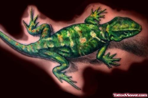 Green Lizard Tattoo