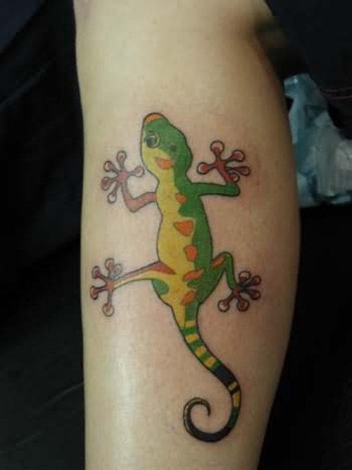 New Style Lizard Tattoo On Arm