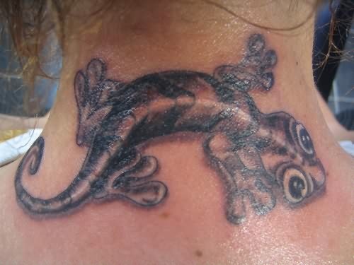 Lizard Tattoo Designs On Back Neck