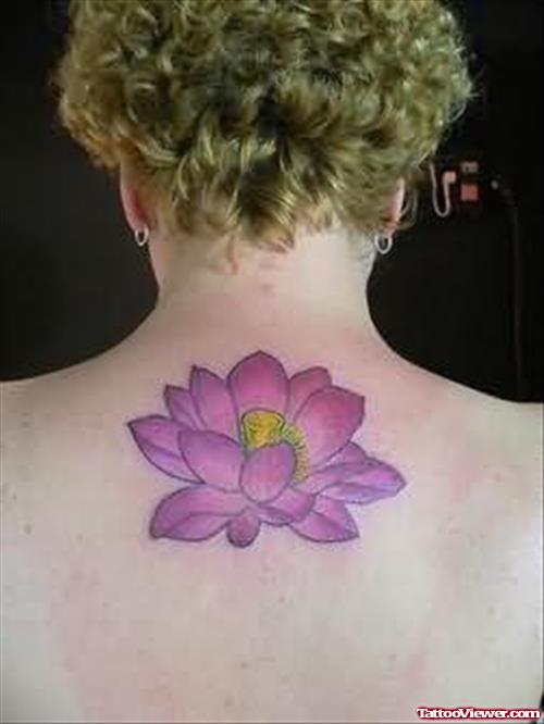 Awesome Lotus Tattoo On Back