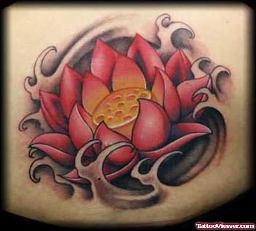 Lotus Tattoo With Water