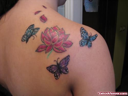 Lotus And Butterflies Tattoos