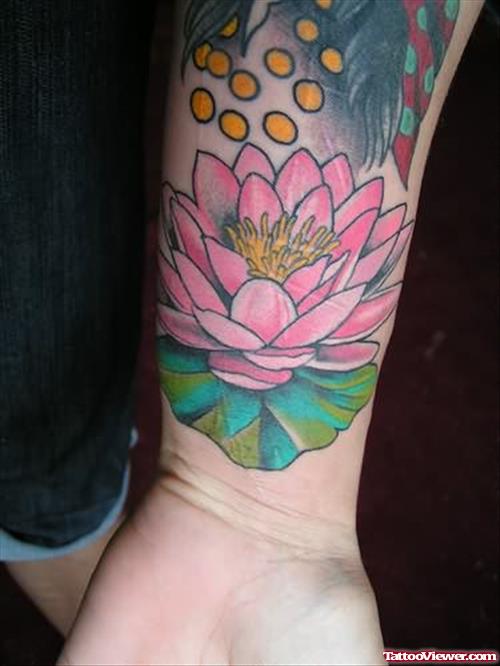 Beautiful Lotus Tattoo On Wrist