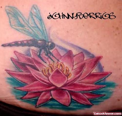 Lotus And Dragonfly Tattoo