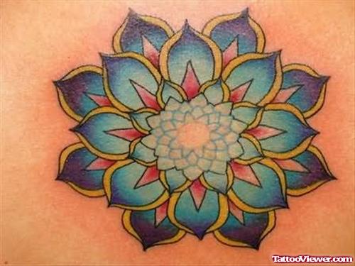 Beautiful Blue Lotus Tattoo