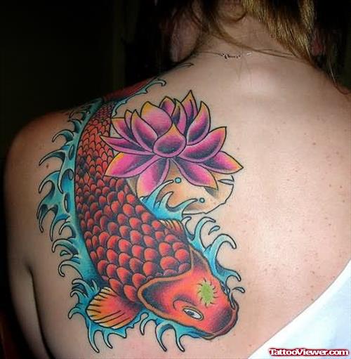 Lotus Flower and Koi Tattoos