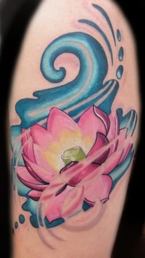 Lotus Tattoos For Upper Shoulder