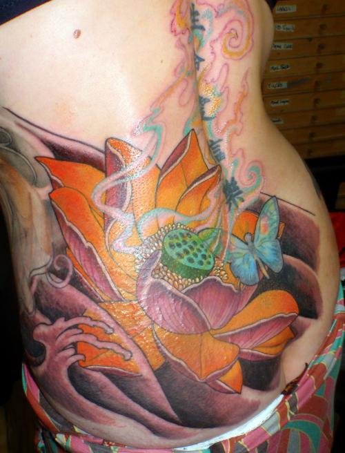 Lotus Tattoo On Rib side